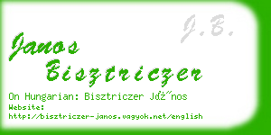 janos bisztriczer business card